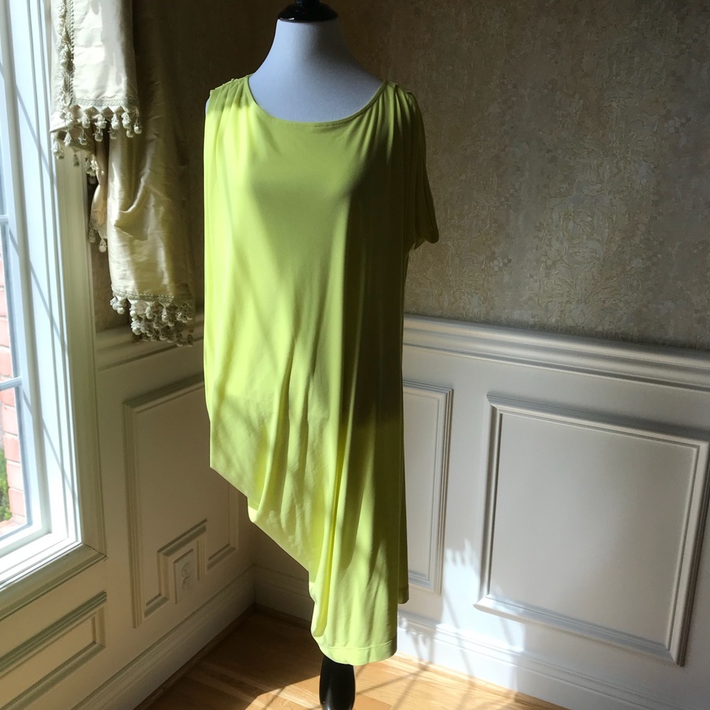 BCBG neon asymmetrical dress